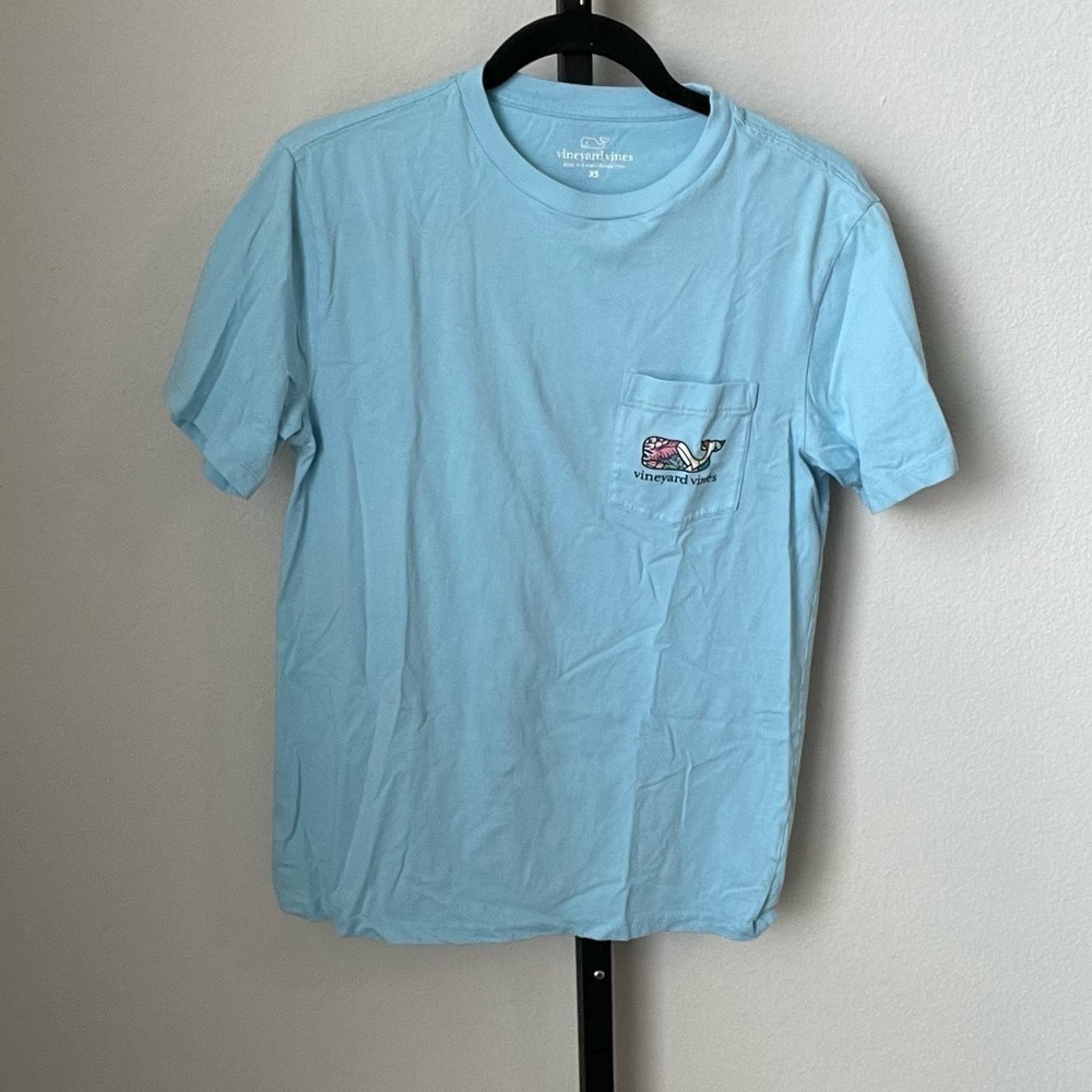 Vineyard Vines Graphic Whale Printed Blue T-Shirt Size XS